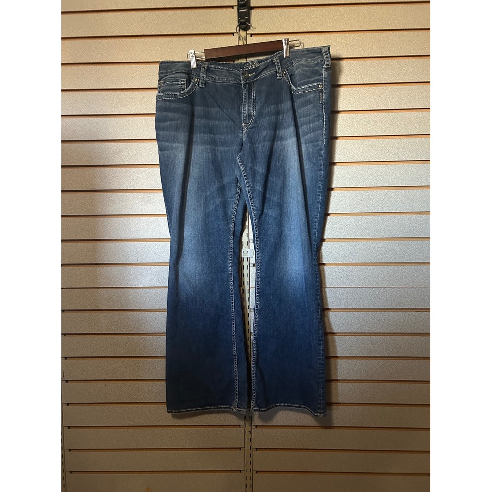 Silver Jeans Co Aiko Mid Rise Bootcut Blue Denim Jeans Medium Wash 22x33